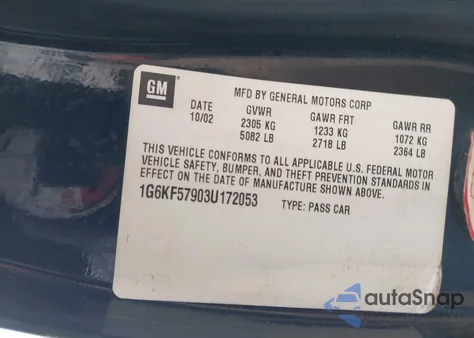 2003 Cadillac Deville Dts from USA, damaged, VIN 1G6KF57903U172053